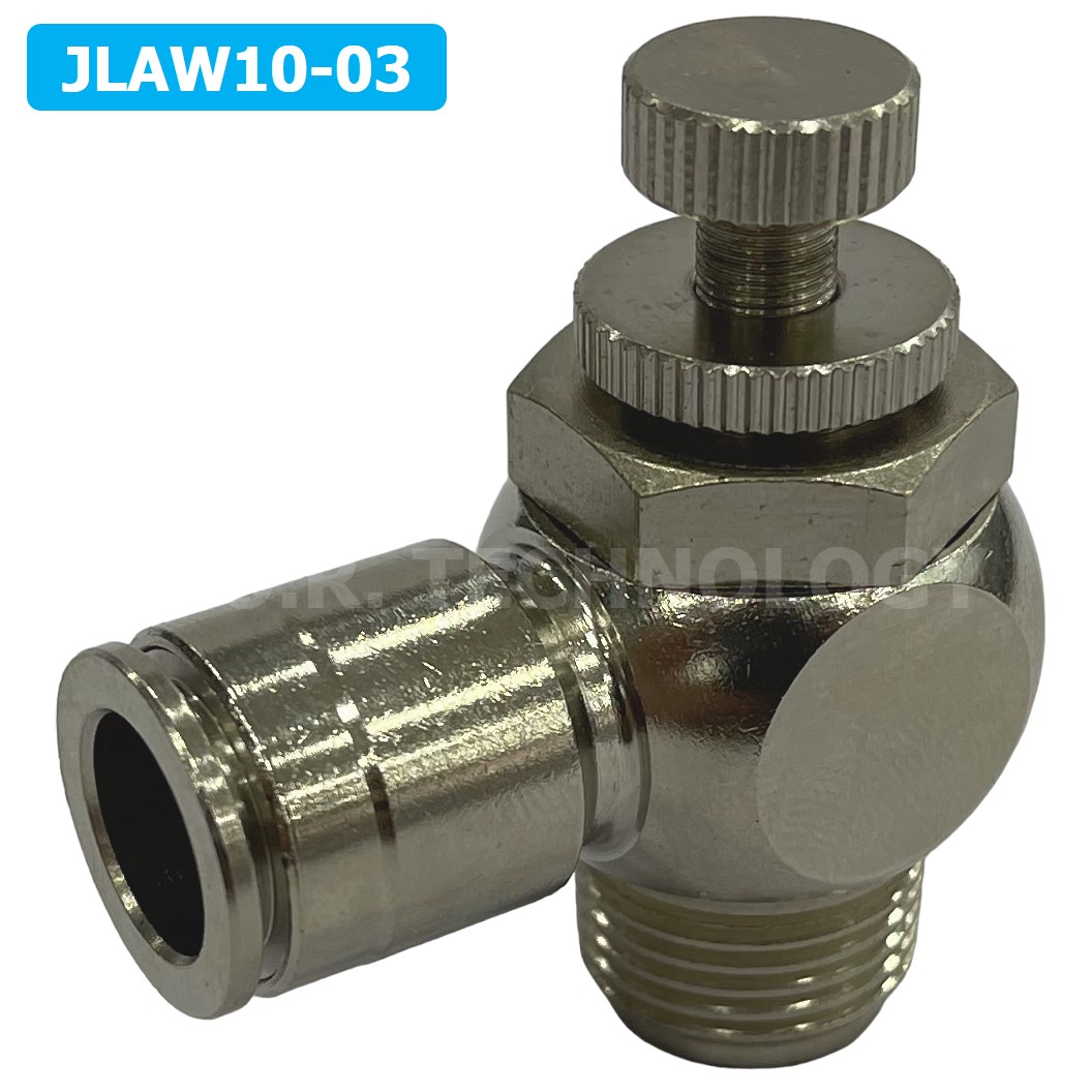 (1ชิ้น) JLAW10-03 ข้อต่อลมสแตนเลส ข้อต่อปรับลม งอ STAINLESS Air Flow Speed Controller ควบคุมความเร็วลม Speed Control valve JLAW JSL