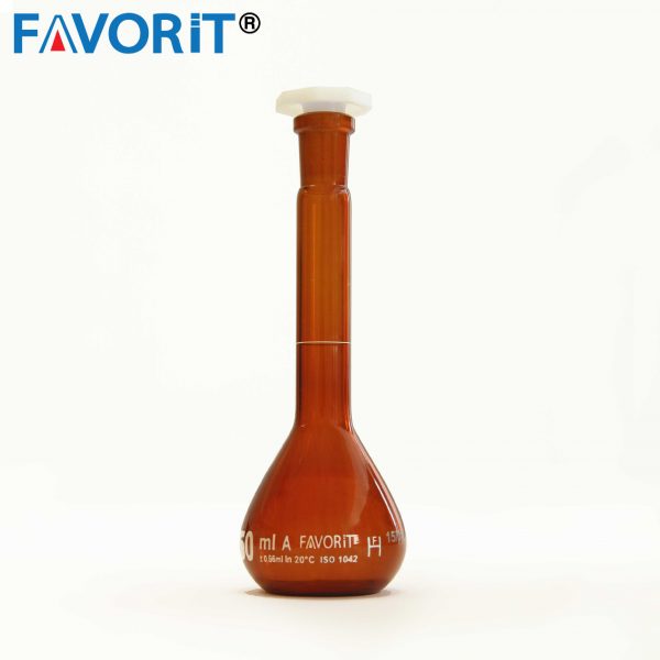 AMBER VOLUMETRIC FLASK PE STOPPER CLASS A ,ยี่ห้อ FAVORIT ® P8090AP