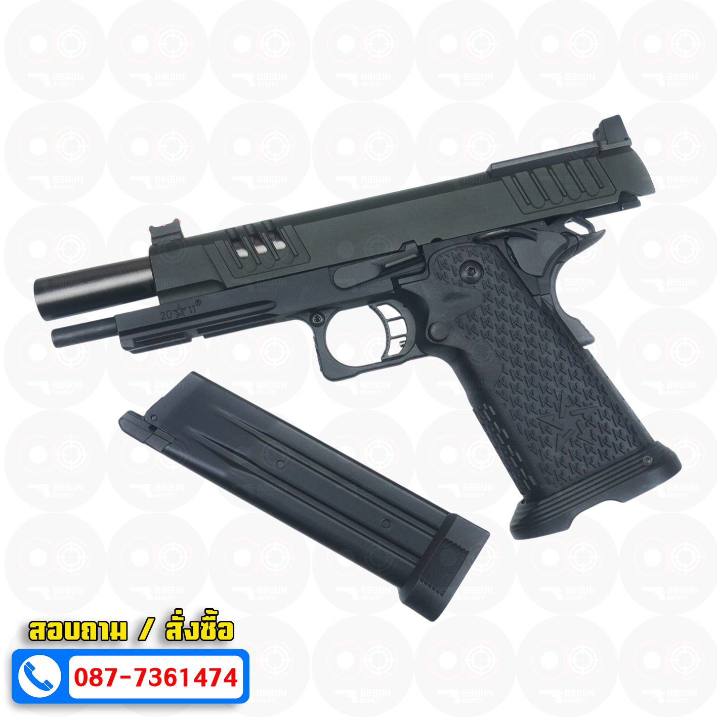 บีบีกันอัดแก๊ส EMG Army Armament R613 Staccato XL 2011 (VIP Grip) Red Dot Ready BB GUN
