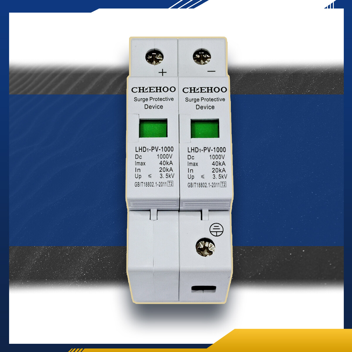 SPD กันฟ้าผ่าสำหรับไฟ DC โซลาร์เซลล์ 1000V อุปกรณ์ป้องกันแรงดันเกินจากฟ้าผ่า Surge Protection Device