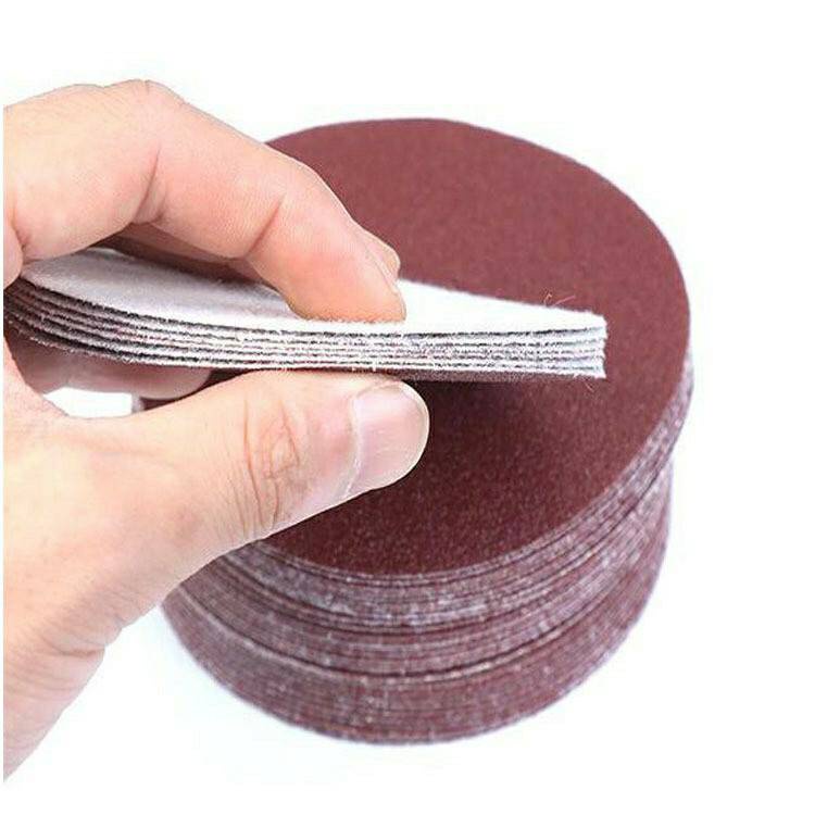 กระดาษทรายกลมแบบแปะติด 4" (กล่อง100 แผ่น)(ราคารวมแวท)กระดาษทรายแปะ กระดาษทราย ขัดไม้ ที่ขัดไม้