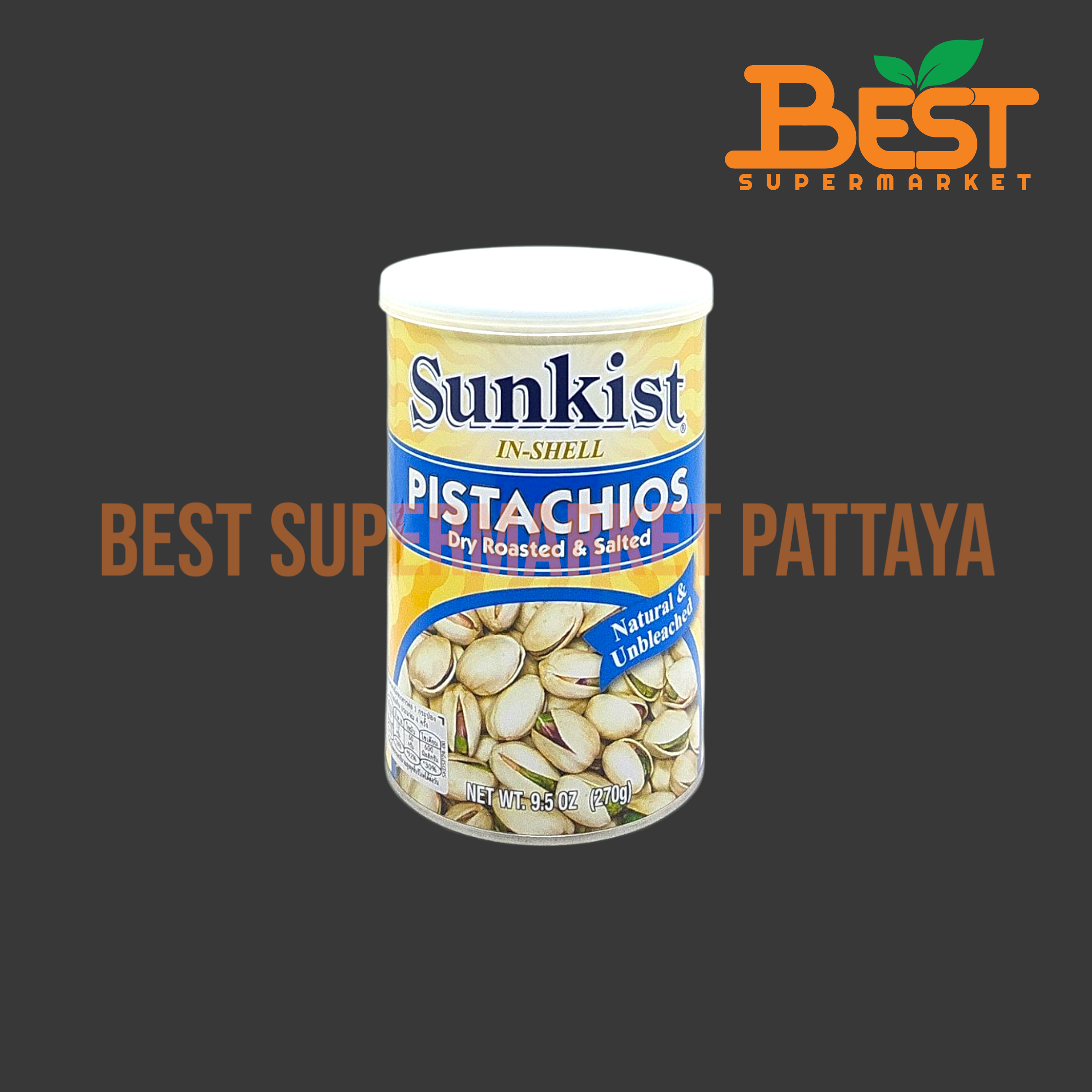ซันคิสท์ พิสทาชิโออบเกลือ 270 กรัม. Sunkist In-Shell Pistachios Dry Roasted & Salted 270 g.