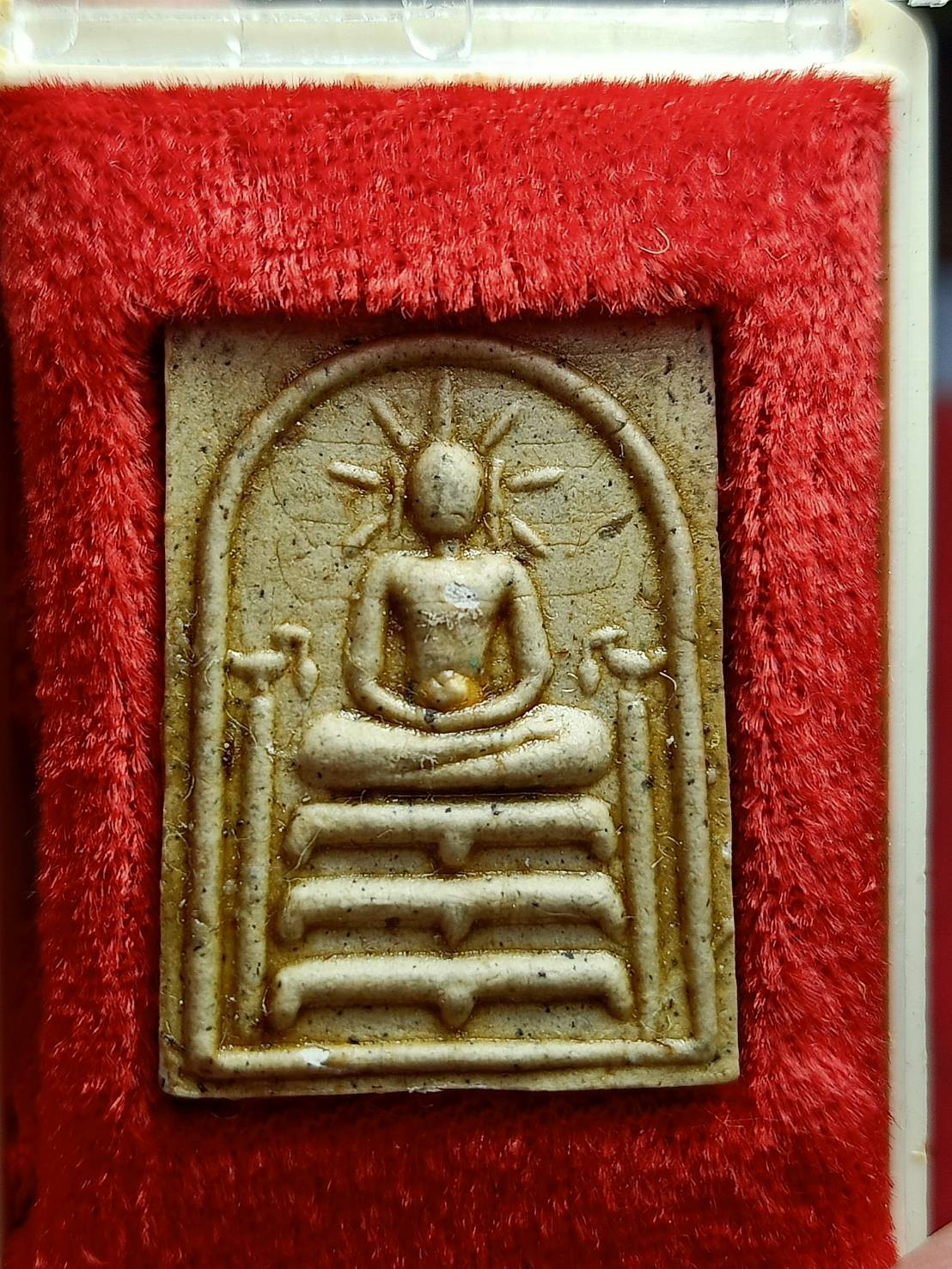 พระสมเด็จ ผสมแร่บางไผ่ วัดนครอินทร์ จ.นนทบุรี ปี 2537 พร้อมกล่อง (SKU-11329)