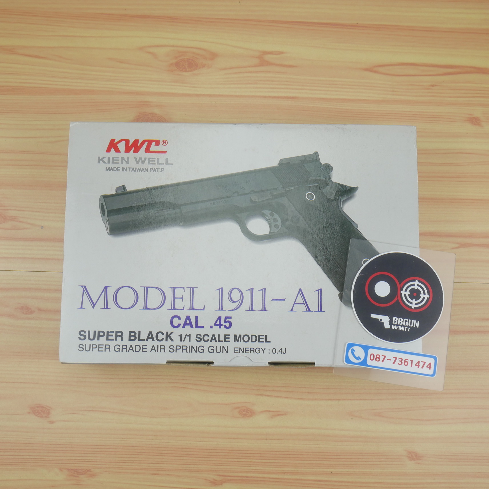 ปืนอัดลมสปริงชักยิงไต้หวัน KWC Colt M1991 A1 สีดำ Spring Pistol