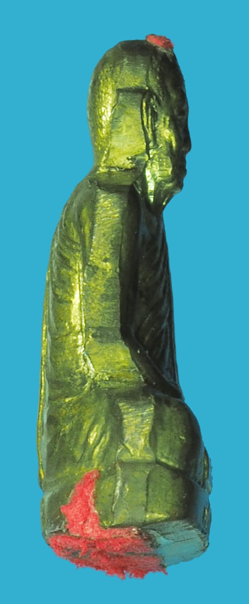 *39777 รูปหล่อหลวงปู่เรือง วัดเขาสามยอด ลพบุรี เนื้อทองเหลือง (สีแดงคือยางรองกันข้างกรอบสแตนเลสสามารถล้างออกได้) 8