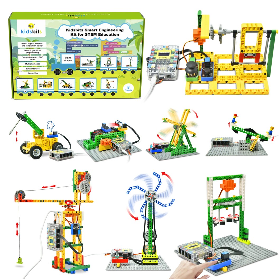 KEYESTUDIO KD3020 ชุดตัวต่อ Kidsbits Smart Engineering Kit with Lego for Arduino STEM Education DIY Kit ชุดวิศวกรรมอัจฉริยะ Kidsuno