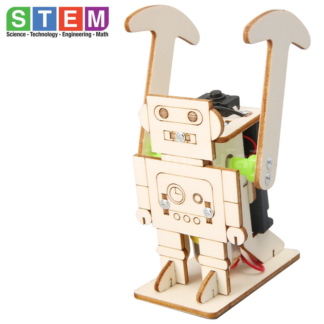 T-M221 ชุดประกอบไม้ หุ่นยนต์ เดินได้ Robot Wooden Kit STEM Education ของเล่นเสริมทักษะ เสริมพัฒนาการ ชุดเรียนรู้ ชุดทดลอง
