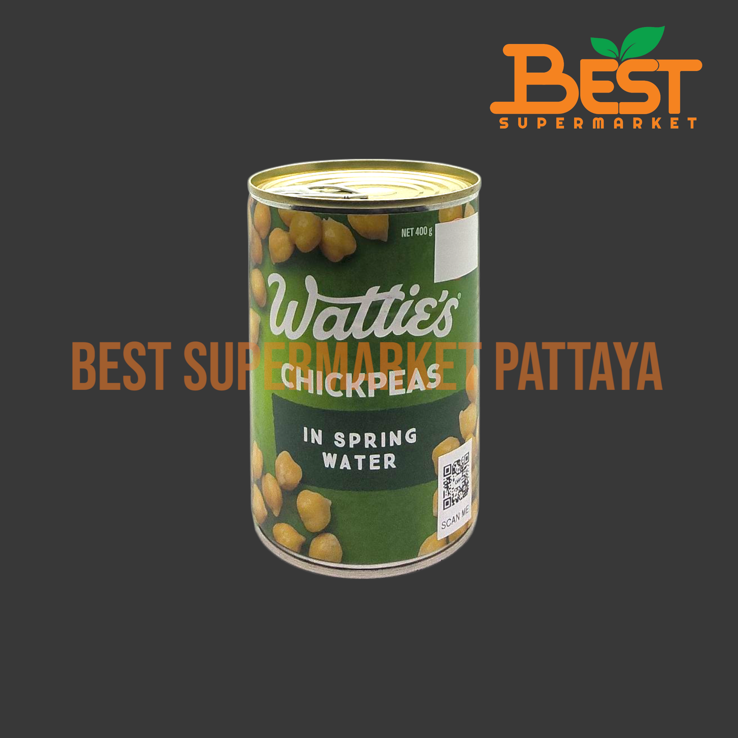 วัตตี้ส์ ถั่วลูกไก่ในน้ำแร่ปรุงรส 400 กรัม Wattie's Chickpeas in Spring Water 400 g.