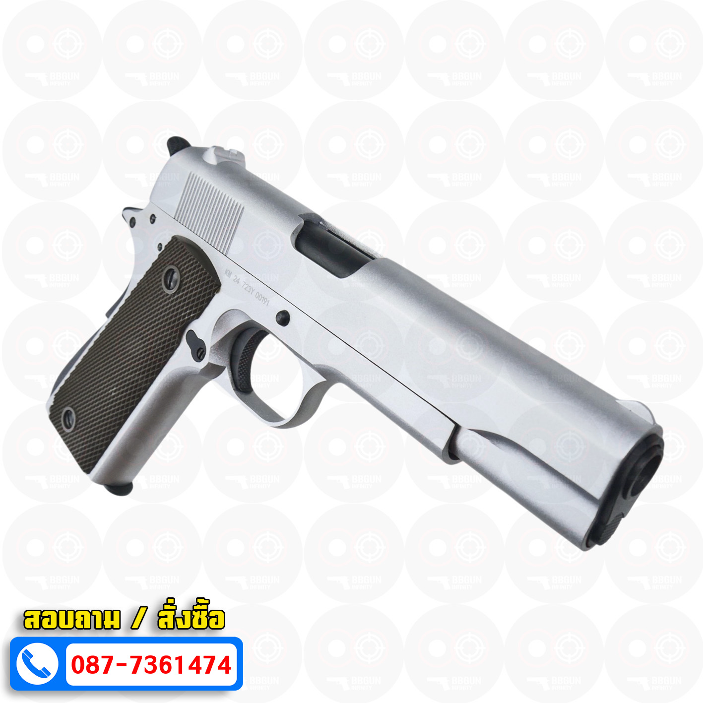 บีบีกันอัดแก๊ส Double Bell 723Y Colt M1911 A1 GBB (Silver) BB GUN