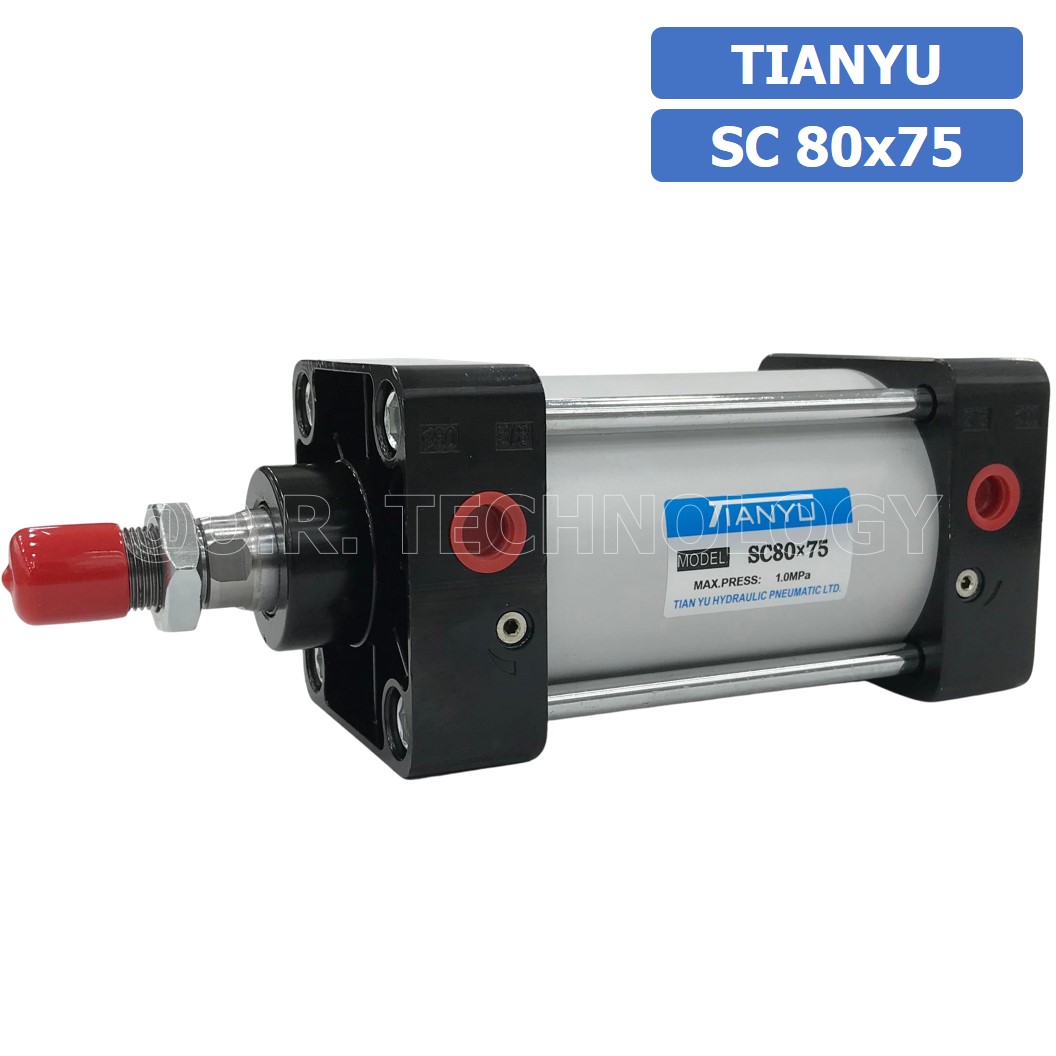 (1ชิ้น) SC 80x75 กระบอกลม รุ่นมาตรฐาน กระบอกลม 4 เสา Standard Cylinder Air Pneumatic แบบสี่เสา