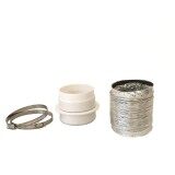 Citylights ท่อลม ท่อลมระบายอากาศ ขนาด 4 นิ้ว 100 mm ยาว 4 m ชนิด อลูมิเนียม ฟอยล์ ยืดหยุ่น พร้อมเข็มขัดรัดท่อ 2 ชิ้น และ ข้อต่อ ABS 4 เข้าผนัง