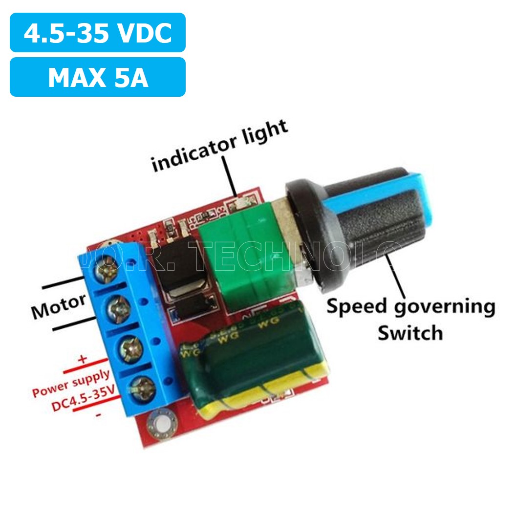 (1ชิ้น) NA486 โมดูลขับมอเตอร์ ควบคุมความเร็ว DC Motor Speed Controller PWM 4.5-35V กระแสสูงสุด 5A