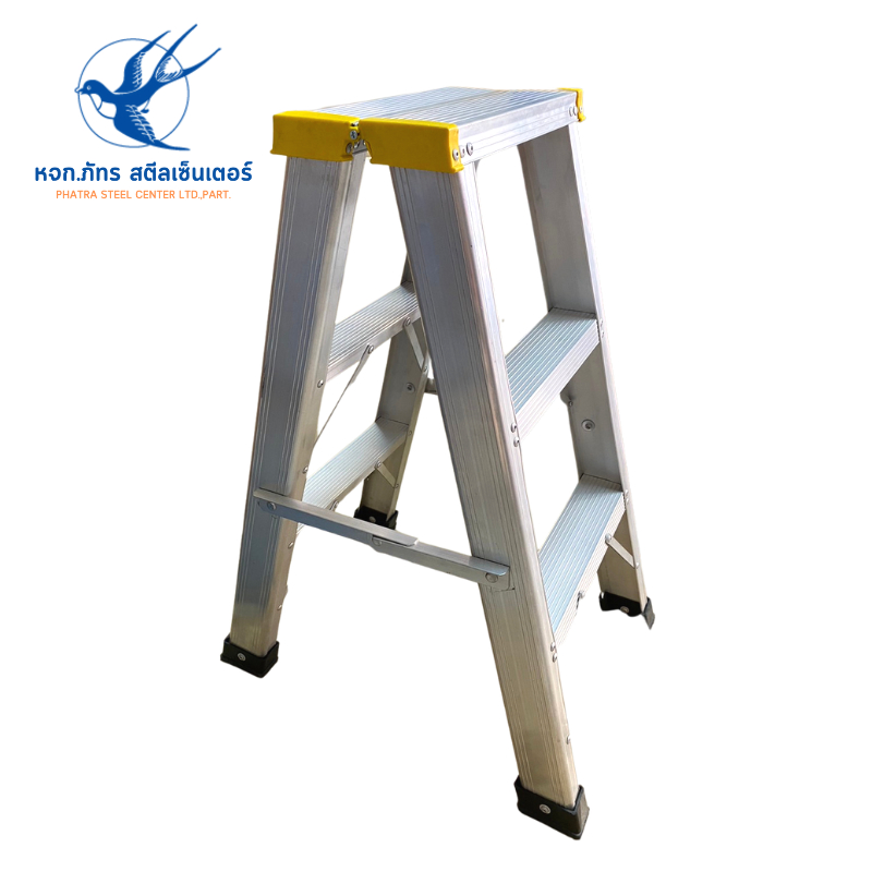 บันไดอลูมิเนียมพับได้ TITAN 3 ขั้น ทรง A ขึ้นลงได้ 2 ทาง (ราคารวมแวท) บันได บันไดอเนกประสงค์ บันไดหัวเหลือง น้ำเงิน แดง