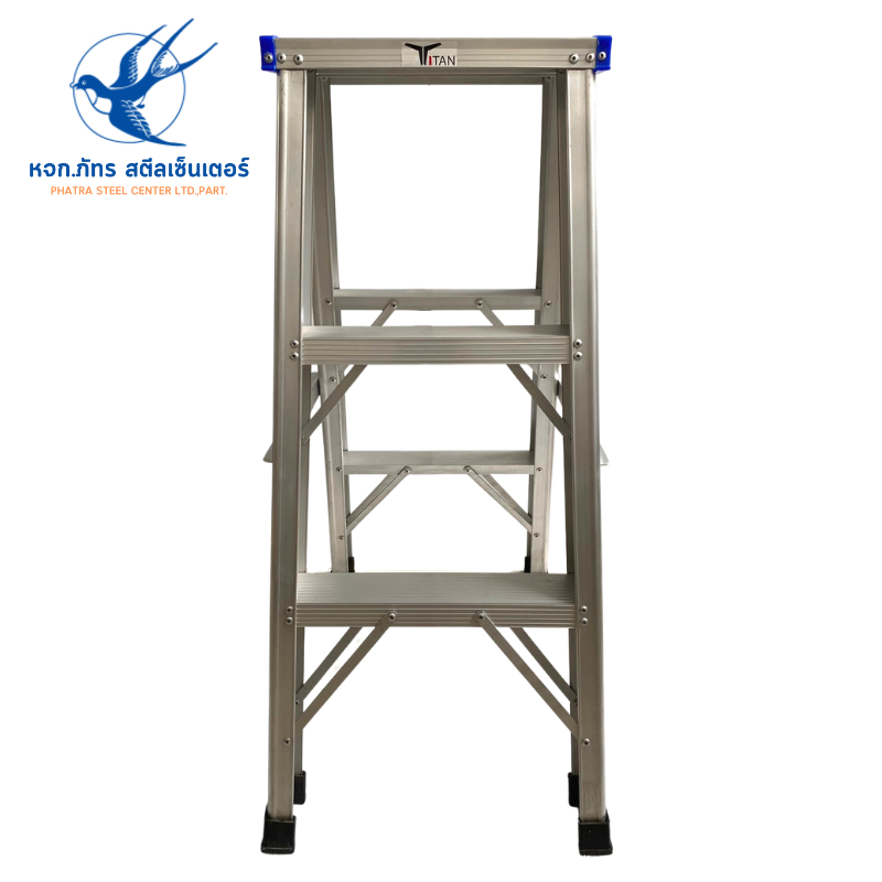 บันไดอลูมิเนียมพับได้ TITAN 3 ขั้น ทรง A ขึ้นลงได้ 2 ทาง (ราคารวมแวท) บันได บันไดอเนกประสงค์ บันไดหัวเหลือง น้ำเงิน แดง