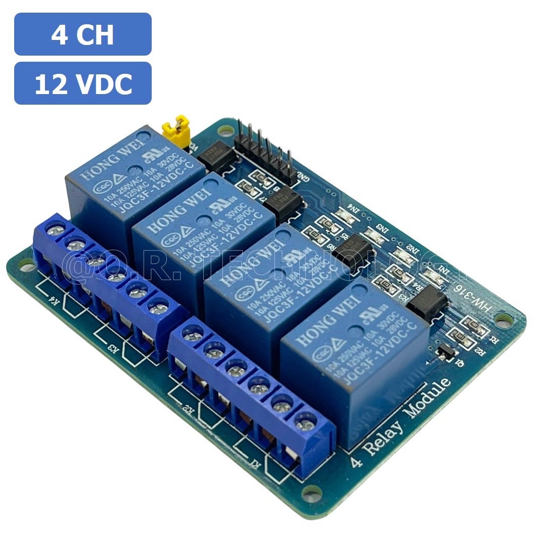 (1ชิ้น) NA191 โมดูลรีเลย์ 12VDC 4 ช่อง รีเลย์ 4 Channel Low Level Relay Module DC 12V (with light coupling)