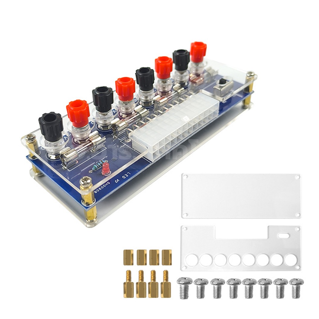 XH-M229 โมดูล/เคส 24 Pins ATX Power Board Desktop Computer Chassis Power Supply 4 Outputs -12V +12V 5V 3.3V บอร์ดโมดูลทดสอบเพาเวอร์ซัพพราย / Case Housing Covering Box