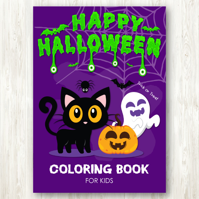 สมุดระบายสีฮาโลวีน Happy Halloween Coloring Book