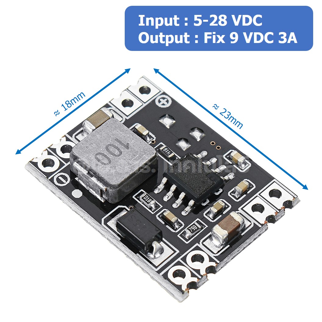 (1ชิ้น) DE055 โมดูลลดแรงดันไฟ MP1584EN 5-28VDC to Fix 9VDC 3A Step down Module โมดูล ลดแรงดัน ค่าคงที่ Buck Converter