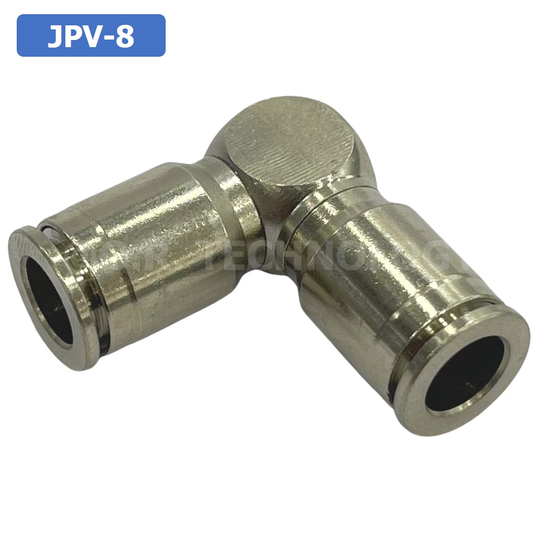 (1ชิ้น) JPV-8 ข้อต่อลม สแตนเลส 2ทาง งอ90 ตัวL STAINLESS 2 Way Elbow Air Connector JPV Pneumatic 2 Ways Fitting ข้อต่อลมสแตนเลส สำหรับ สายลม 8x5mm