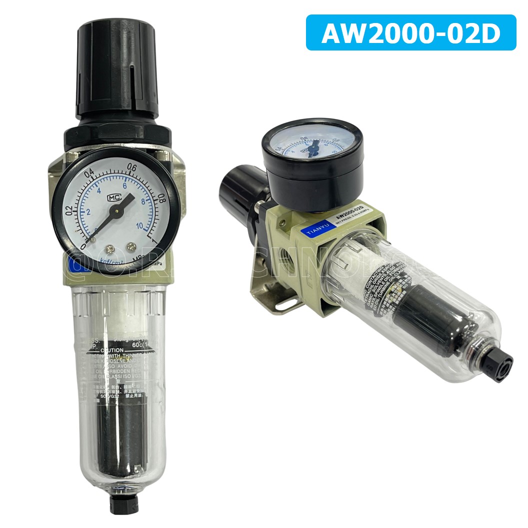 TIANYU AW ชุดกรองลมปรับแรงดัน Air Filter Regulator FR Pneumatic TIANYU ชุดกรองลม+ตัวปรับลม (Auto/Manual Drain)