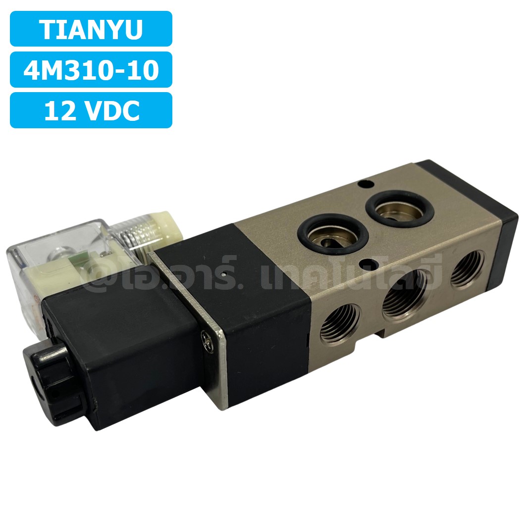 4M310-10 12VDC โซลินอยด์วาล์ว คอยล์ 1 ข้าง 5/2 Single Coil Solenoid Valve Pneumatic TIANYU 4M-310-10