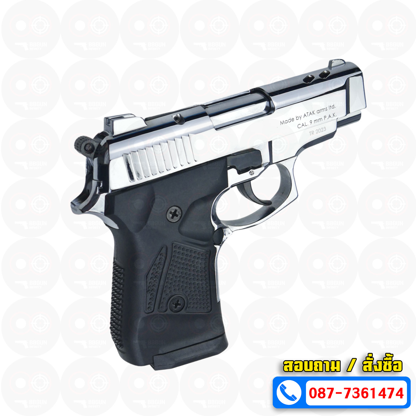 Blank GUN Zoraki 2914 - TD เงินเงา แบลงค์กัน Semi Auto (แถมกล่องปืน)
