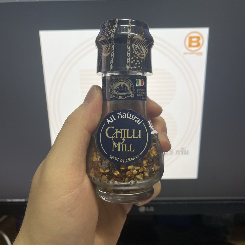 โดรกีเลีย & อลิเมนทารี่ ชิลลี่ มิล 25 กรัม พริกแดงบดหยาบ Drogheria & Alimentari Chilli Mill 25 g.