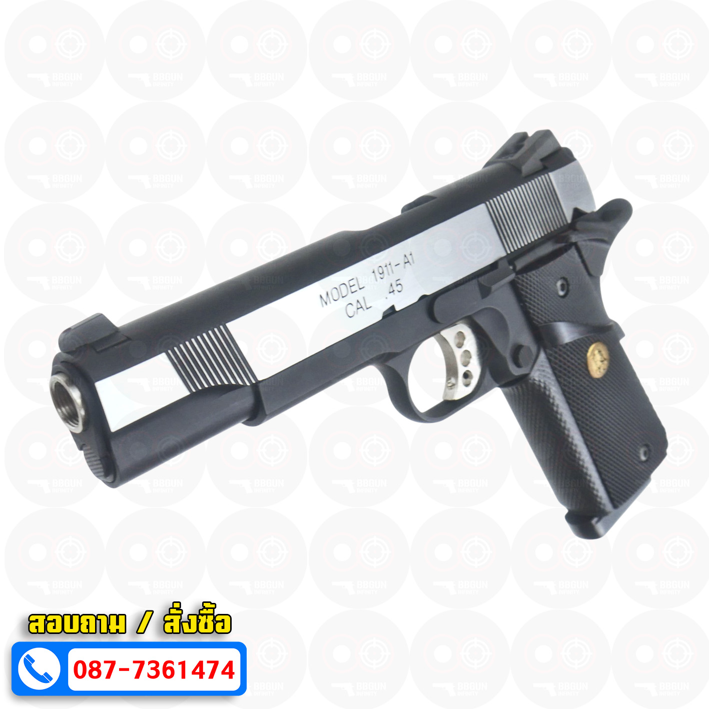 ปืนบีบีกันอัดแก๊ส ARMY Armament R27-Y Springfield 1911 ทูโทน BB GUN