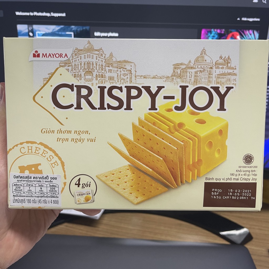 คริสปี้ จอย บิสกิต รสชีส 180 กรัม Crispy-Joy Cheese Crackers 180 g.