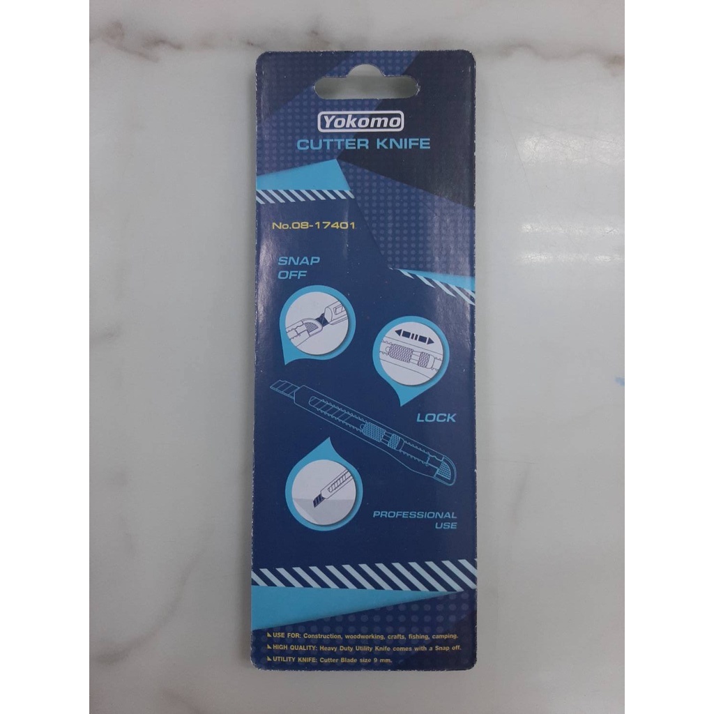 มีดคัดเตอร์ Yokomo ฟรีใบมีด1+5 ใบมีด(มีดคัตเตอร์ คัตเตอร์ อเนกประสงค์ คัตเตอร์ด้ามแสตนเลส Cutter เครื่องเขียน
