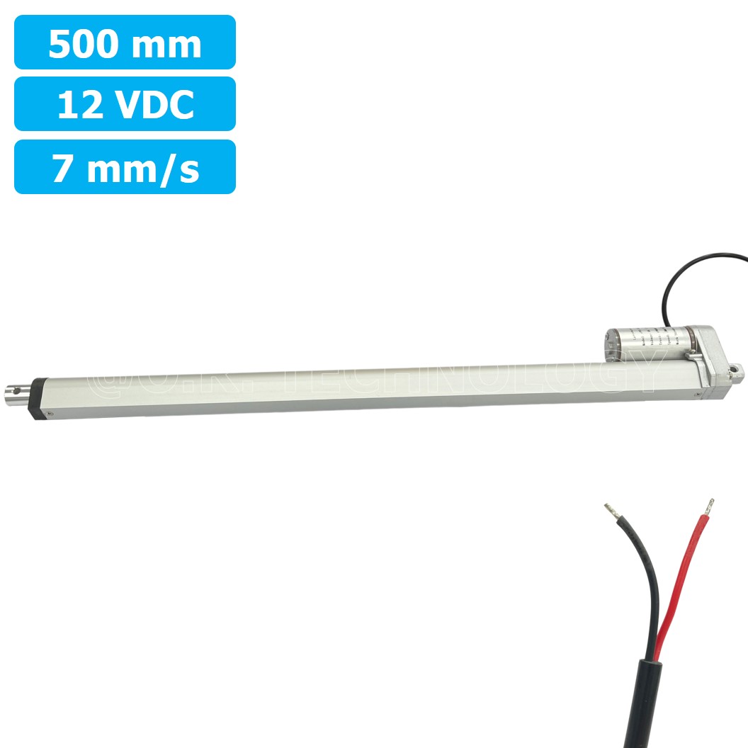 (1ชิ้น) NC484 มอเตอร์ก้านชัก พัตเตอร์ไฟฟ้า ระยะชัก 500mm 7mm/s 1000N 12VDC Electric Linear Actuator Putter DC 12V Stroke Length 500mm