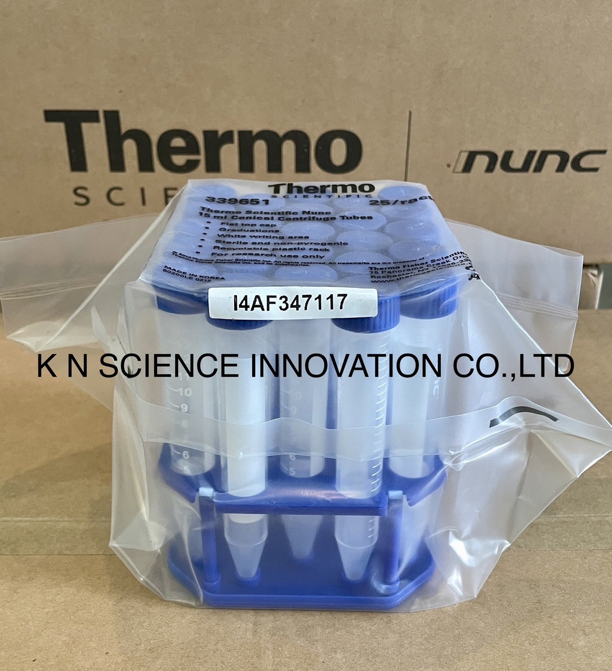 Conical Centrifuge Tube Sterile Polypropylene Centrifuge Tube,15ml Conical Tube Rack, 25 tubes/rack ยี่ห้อNunc™ 339651