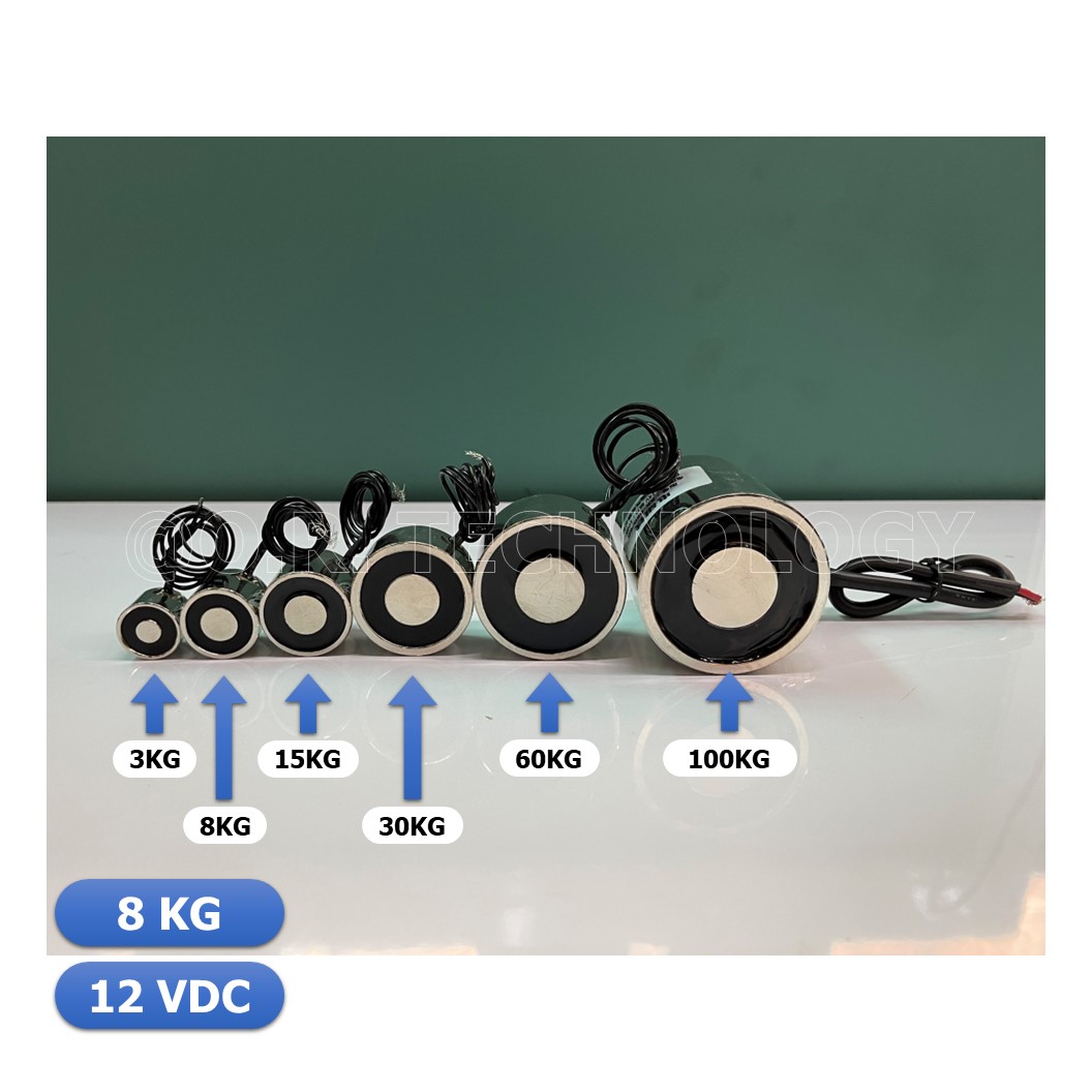 (1ชิ้น) NC466 แม่เหล็กไฟฟ้า โซลินอยด์ดูดโลหะ อิเล็กโตแมกเนท แม่เหล็กดูดไฟฟ้า P25/20 DC12V Solenoid Electric Sucker Electromagnet 8KG