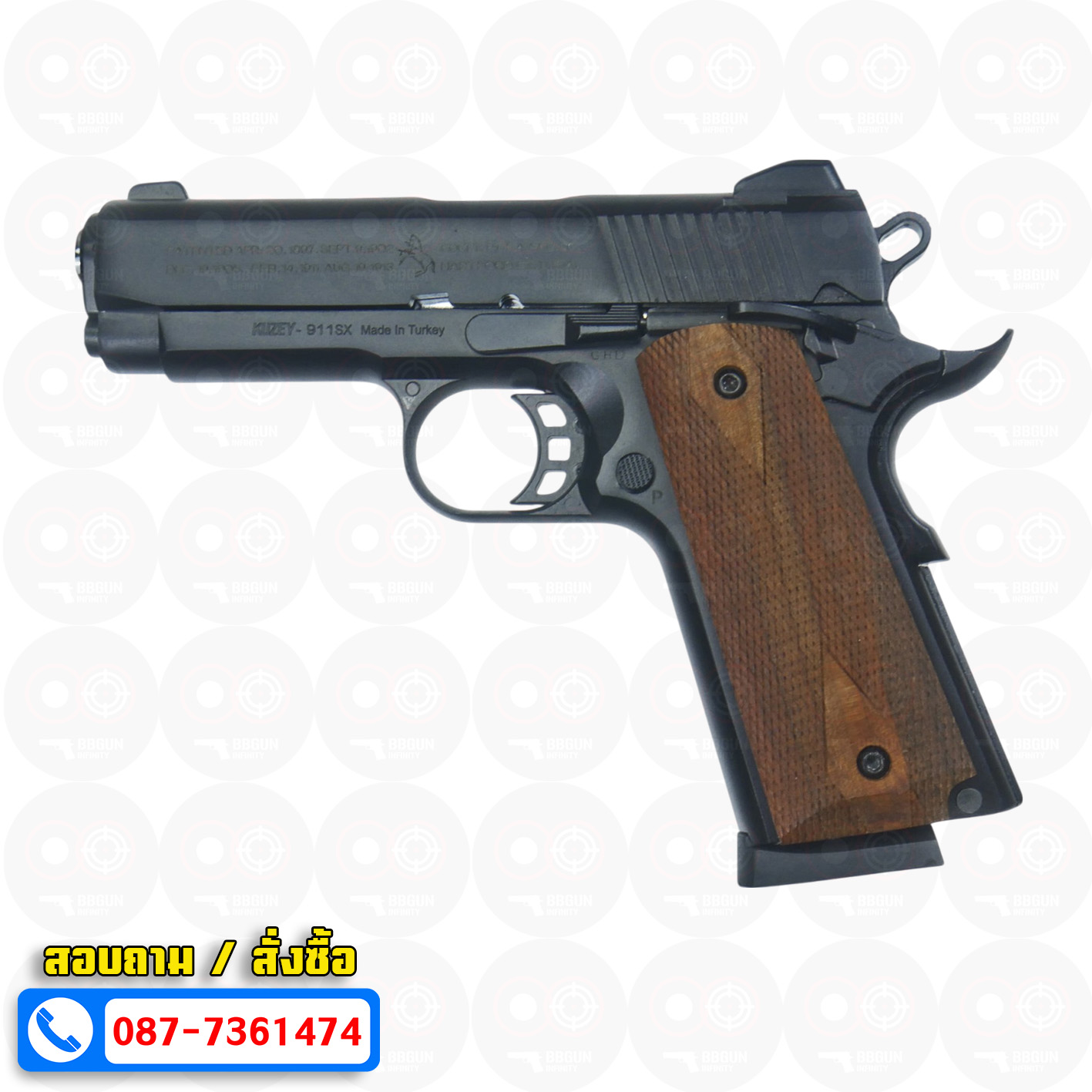 แบลงค์กัน KUZEY M1911 COLT'S 100 ปี สีดำ 4 นิ้ว Blank Gun