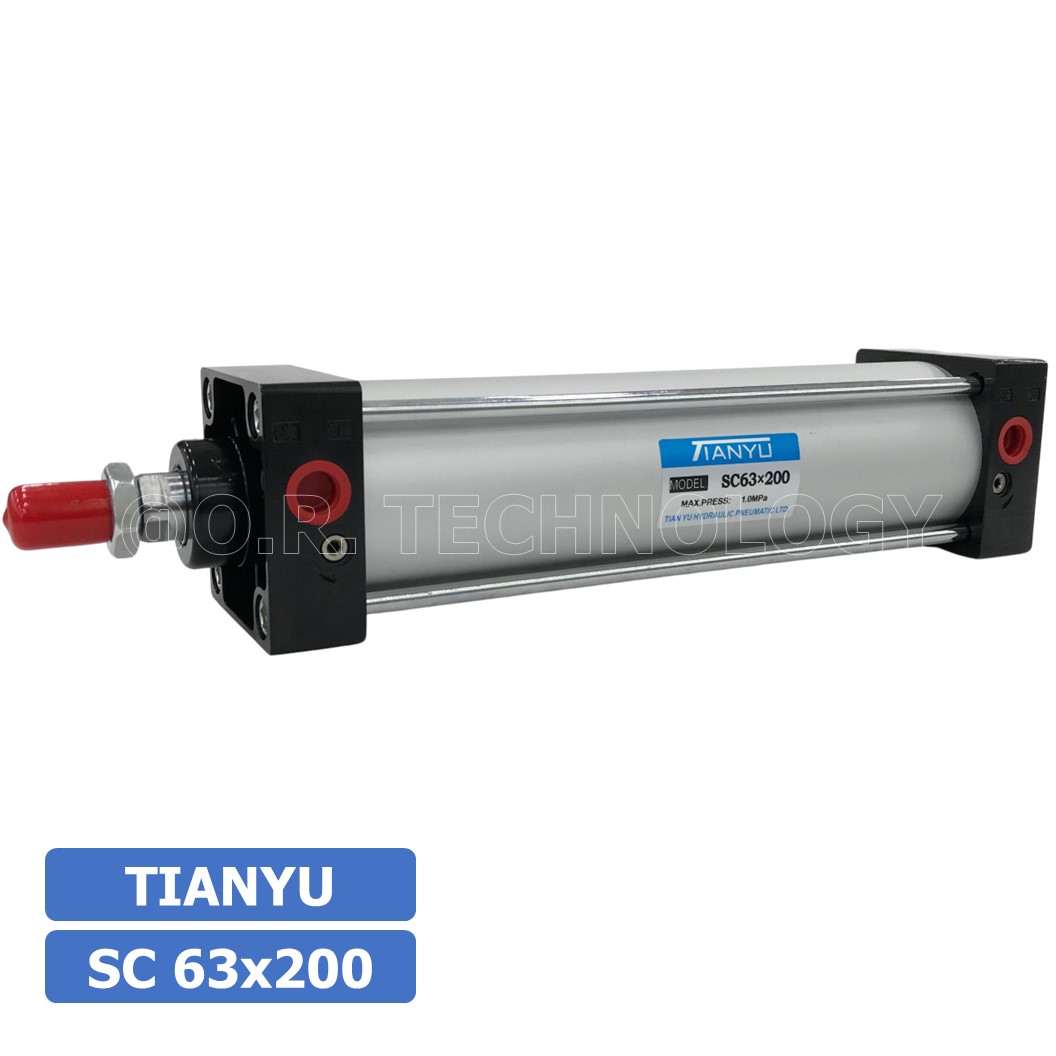 (1ชิ้น) SC 63x200 กระบอกลม รุ่นมาตรฐาน กระบอกลม 4 เสา Standard Cylinder Air Pneumatic แบบสี่เสา
