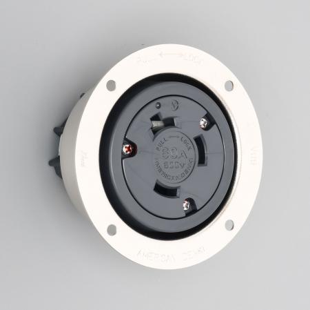 AMERICAN DENKI 3666 3-Pole 3-Wire 60A 600V Flanged Receptacle