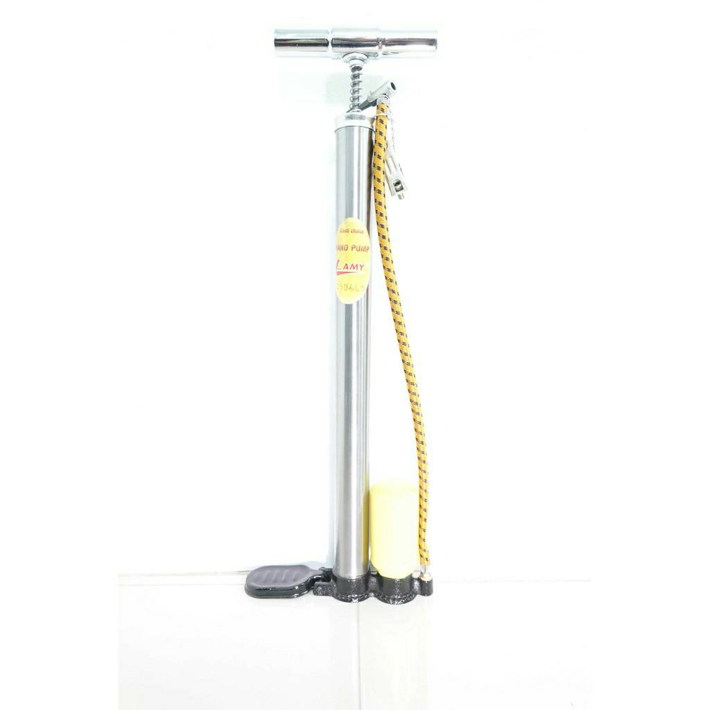 สูบลมมือแบบมีหม้อพัก งานสแตนเลส LAMY (ราคารวมแวท) ที่สูบลมมือแบบมีหม้อพัก สูบลมจักรยาน แบบมีหม้อพัก ชุบโครเมียม (1 อัน)