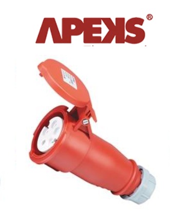 224-6 3P+E 32A 400V เต้ารับตัวเมียกลางทาง IP44 "APEKS