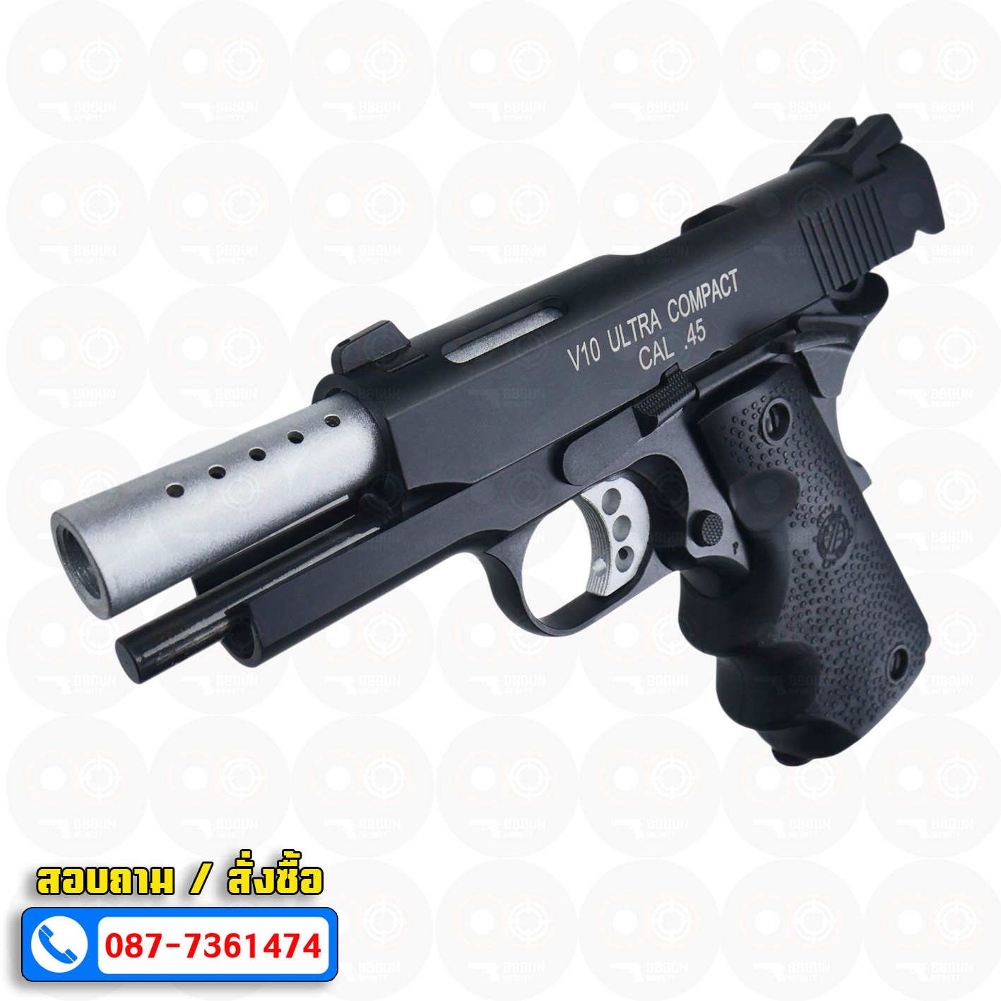 บีบีกันอัดแก๊ส Double Bell 793 BK Springfield V10 Ultra Compact 1911 สีดำ BB GUN