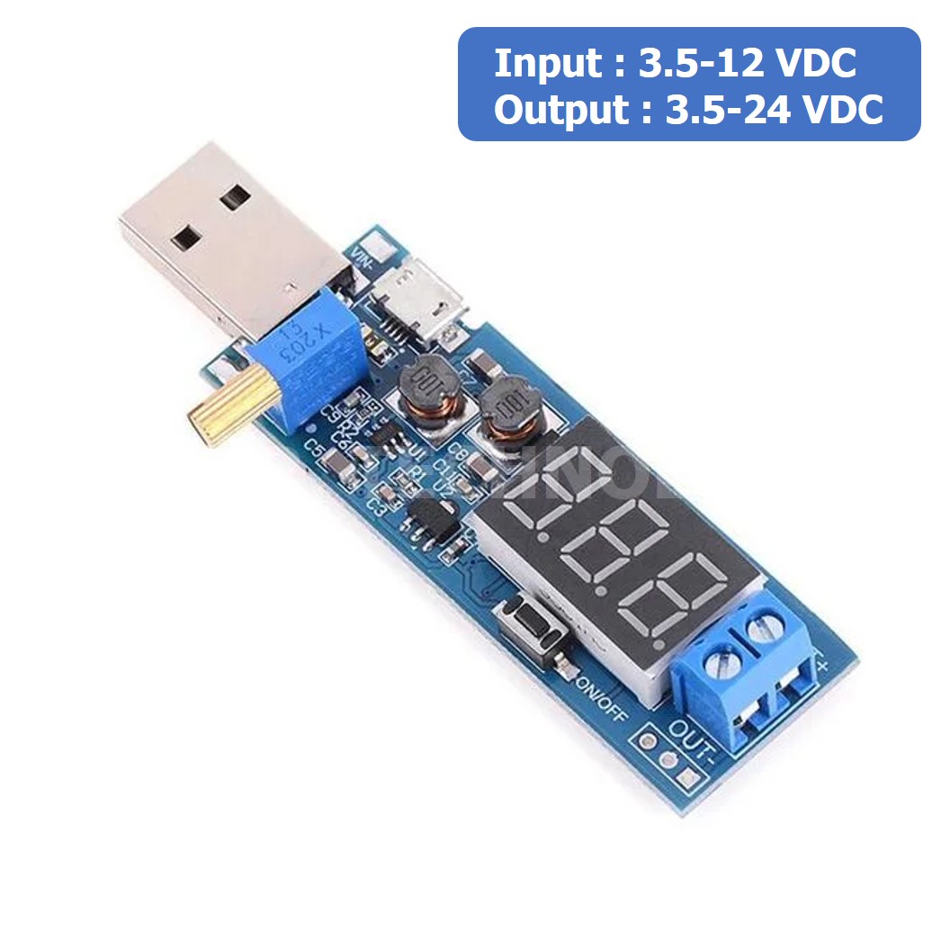 (1ชิ้น) AA691 โมดูล เพิ่มแรงดันไฟ Step Up module DC-DC USB Boost Power Regulator Module 5VDC to 3.5-24VDC โมดูลปรับแรงดันไฟขึ้น