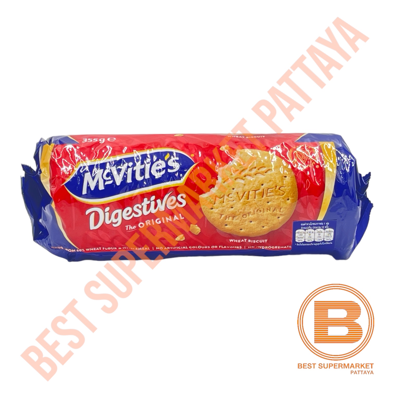 แมคไวตี้ส์ ไดเจสทีฟ บิสกิต ออริจินอล 355 กรัม McVitie's Digestive Biscuit Original 355 g.
