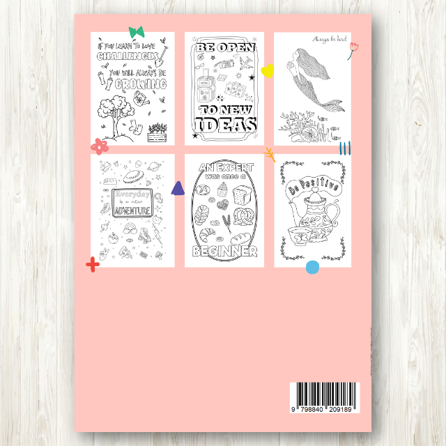 สมุดระบายสี Growth Mindset Coloring Book for Girls พร้อมคำคมสร้างแรงบันดาลใจ