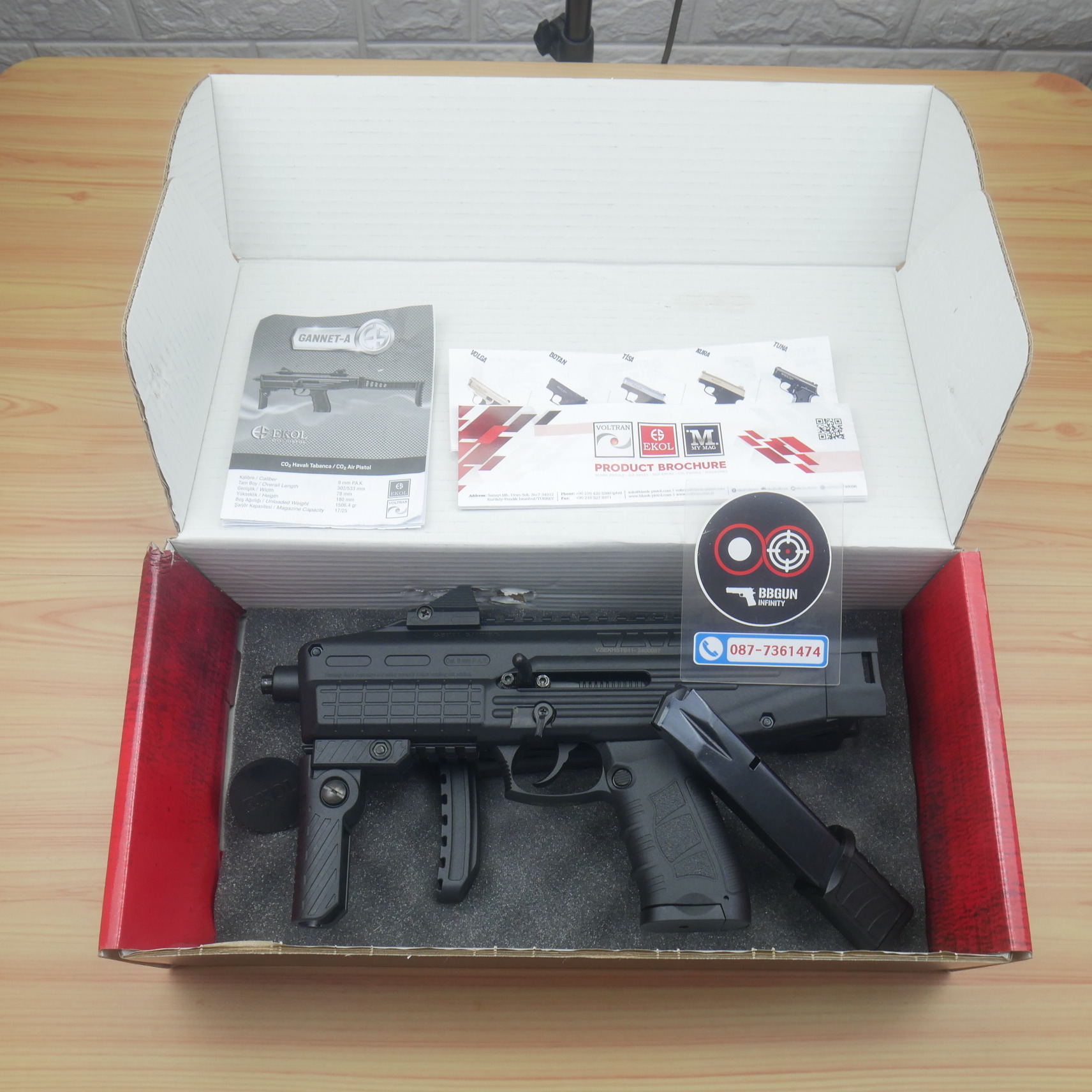 แบลงค์กัน Ekol GANNET-A Semi - Full Auto 9 mm. P.A.K. Blank gun สีดำ (แถม 2 แม็กกาซีน)