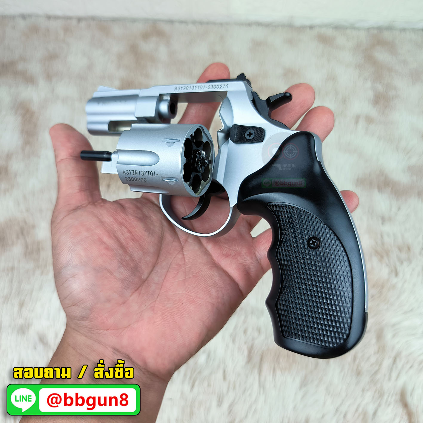 BLANK GUN Zoraki R1-T 2.5" แบลงค์กันลูกโม่ 2.5 นิ้ว สีเงินด้าน (แถมกล่องใส่ปืน)