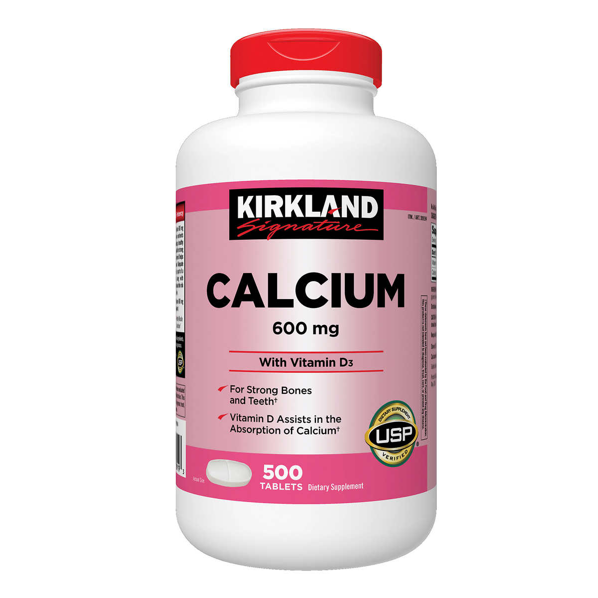 Kirkland Calcium 600 mg + Vitamin D3 ขนาด 500 เม็ด แคลเซียม + วิตามินดี บำรุงกระดูก เพิ่มมวลกระดูก จากอเมริกาค่ะ