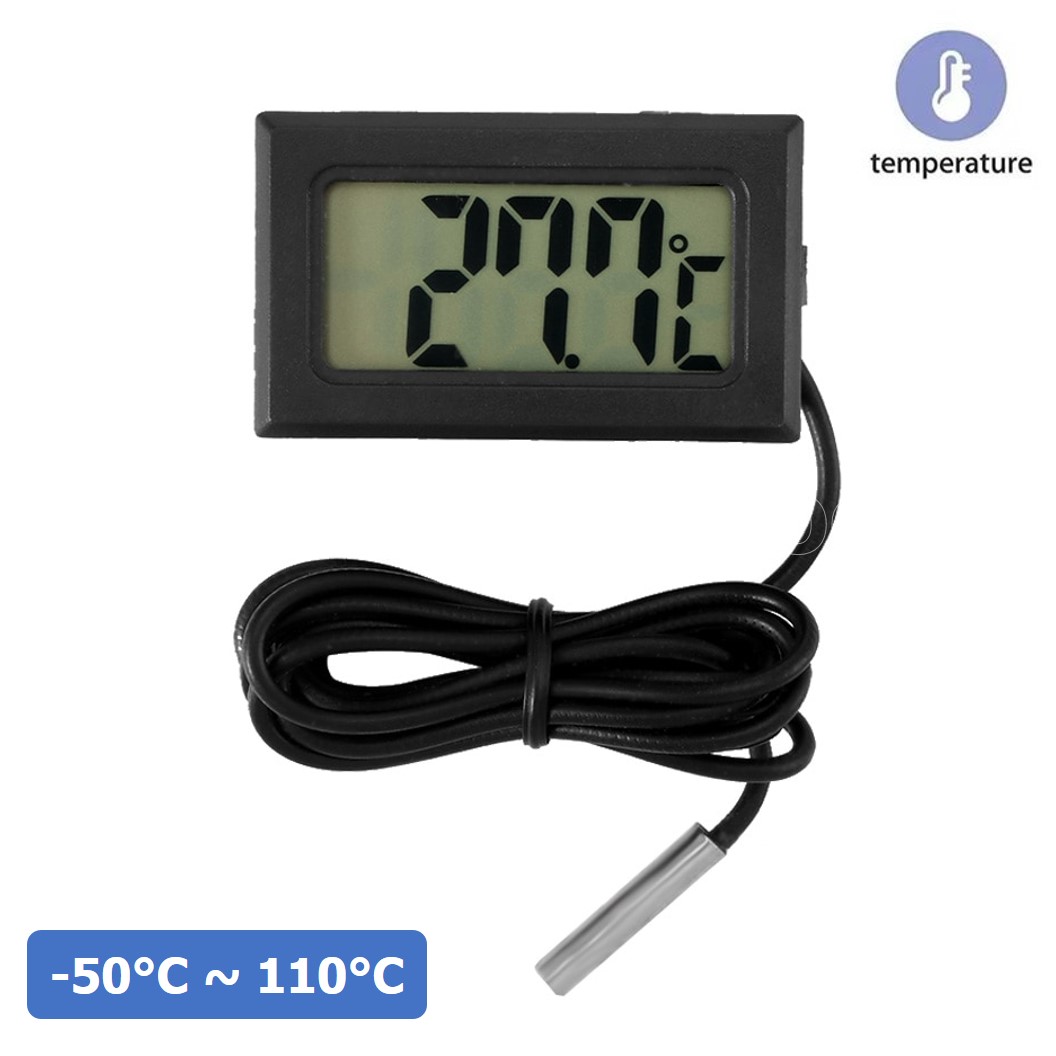 (1ชิ้น) AC116 หน้าจอวัดอุณหภูมิ เทอร์โมมิเตอร์ FY-10 LCD Electronic Digital Thermometer with 1 Meter Wire