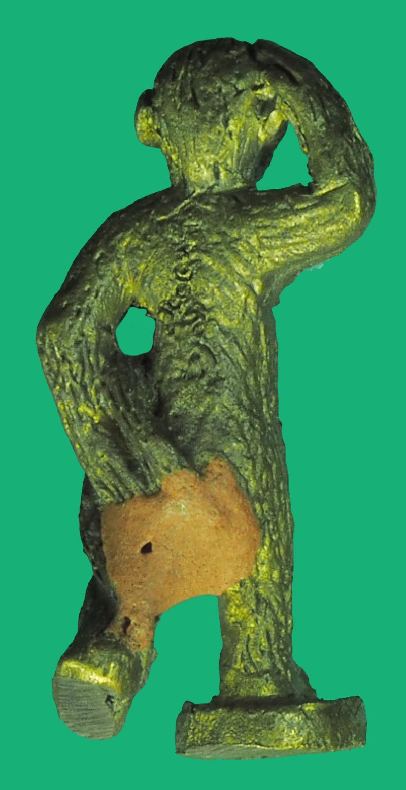 *39669 ลิงฮาหลวงพ่อเปลี้ย วัดชอนสารเดช ลพบุรี เนื้อทองเหลือง ไม่ทราบปีสร้าง 12