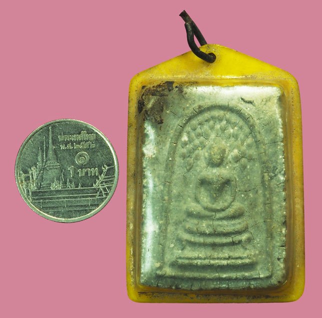 ขายแล้ว*37819 พระสมเด็จปรกโพธิ์ วัดประสาทบุญญาวาส ปี 2506 เนื้อเทา เลี่ยมพลาสติกเก่าถึงยุค 9