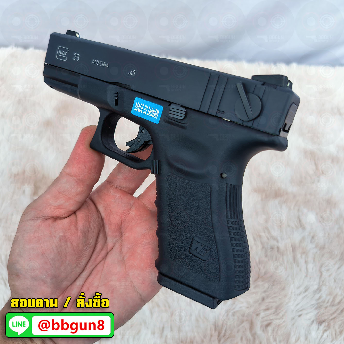 บีบีกันอัดแก๊ส Glock 23 Gen 3 (Full Auto) - WE (Black) BB GUN
