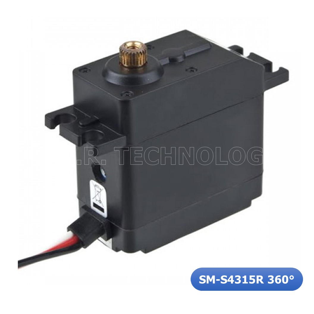 (1ชิ้น) NA303 เซอร์โวมอเตอร์ Spring RC SM-S4315R Continuous Rotation Robot Metal Gear Servo 15KG 360 องศา